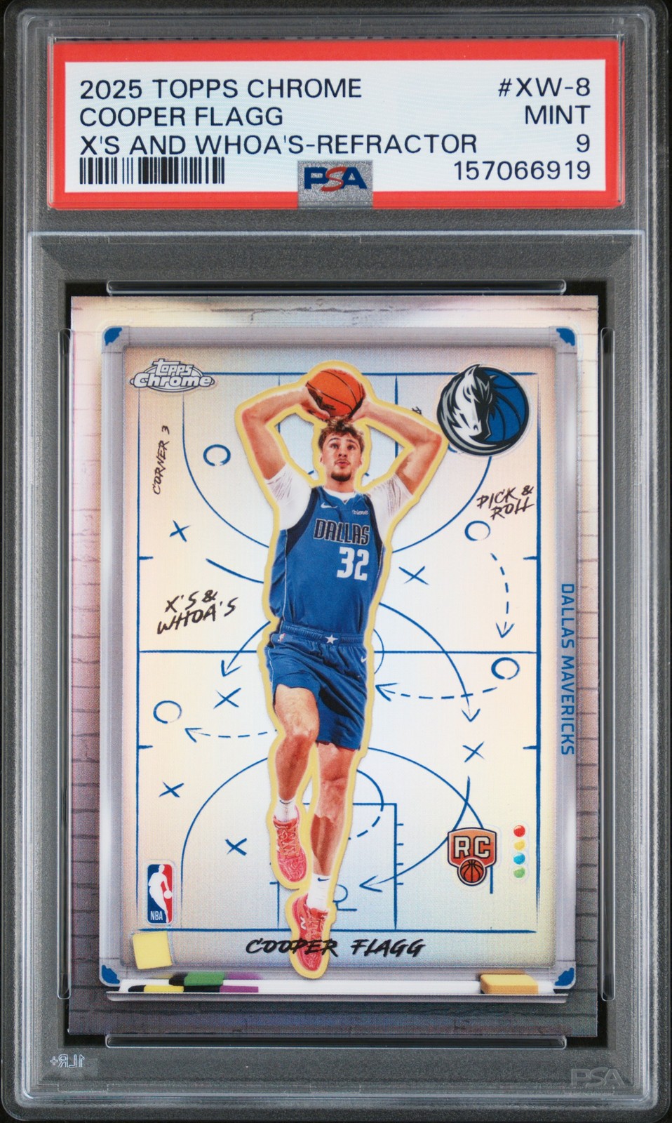 2025 TOPPS CHROME X'S & WHOA'S REFRACTOR #XW-8 COOPER FLAGG PSA 9