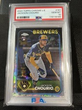 2024 Topps Chrome Jackson Chourio #161 Rookie LogoFractor PSA 10 Brewers