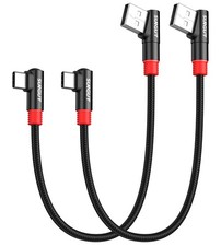 Right Angle USB C to A Cable 2Pack 1FT/0.3m 18W Short 90 Degree USB