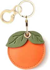 Leather Keychain Holder Case Compatible with AirTag,Cute air tag Cover with Keyc