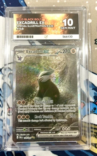 Excadrill Ex #168 ACE 10 Gem Mint Perfect Subgrades Black Bolt SIR
