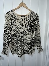QED London Leopard Print Fine Knit Embellished Batwing Jumper – BNWT – RRP £24