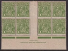 AUSTRALIA - 1931 KGV CofA Wmk 1d 'GREEN' Ash Imprint SG125 MH Cv $200+ [F0529]