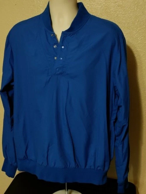 Vintage 70s Columbia Pullover Jacket 1/4 Snap Neck Collar Nylon Mens