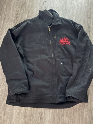 Mac Tools Hooded Canvas Work Jacket Black large Embroidered Rare Hard to Find