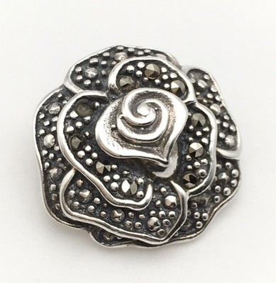 Vintage ROSS SIMONS Sterling Silver Rose Flower Pendant Marked 925 3.3g #47