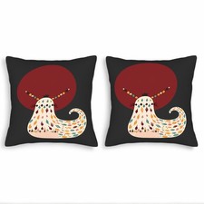 Whimsical 18x18in Throw Pillow Covers Set of 2 - Colorful Leaf Patterns