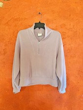 Varley Davidson Purple Double Soft Half Zip Sweatshirt Size Medium