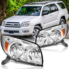 Headlights Assembly Pair for 2003 2004 2005 Toyota 4Runner Halogen Front Headlam