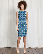 Boden Martha Floral botanical collared Sheath Dress 6P retro vacation