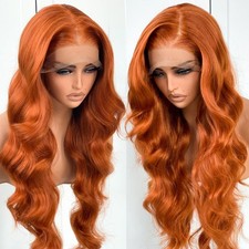 LACE FRONT WIG HUMAN HAIR BLENDED GINGER