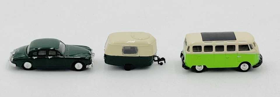 Model Power Minis Malibu 1/87 Jaguar Volkswagen Beetle Trailer 2" Lot Of 6 - Image 4 of 4