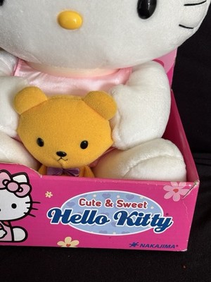 Hello Kitty Plush 2002 Sanrio Nakajima Purple Flower Bear VTG