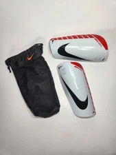 Nike Mercurial Lite Shin Guards White Red Medium Soccer Football Padded