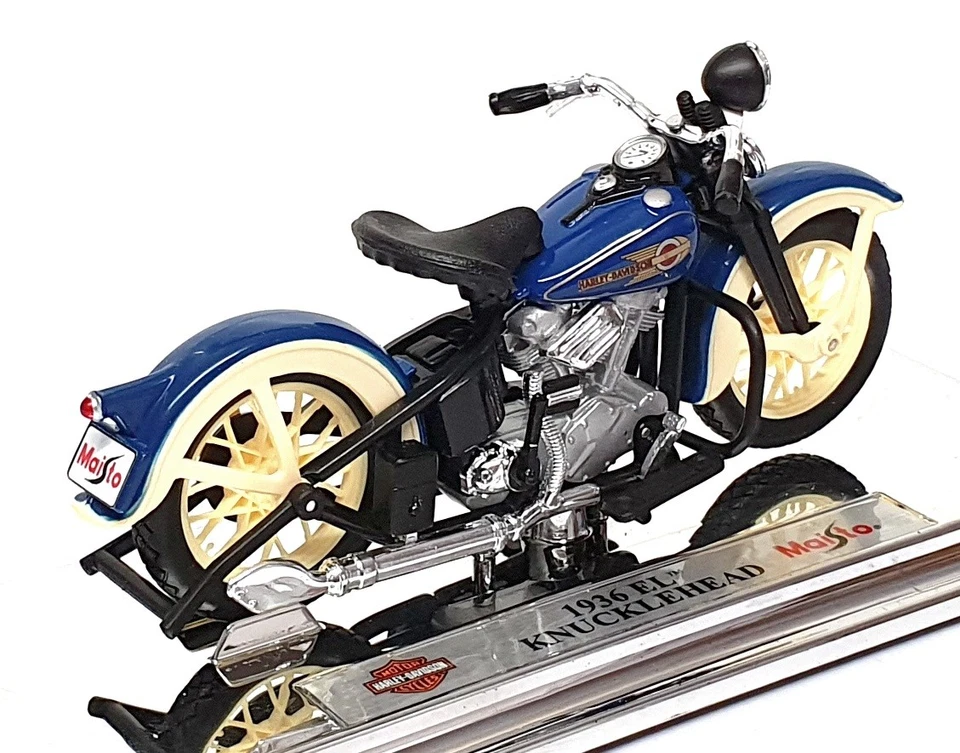 Maisto Maßstab 1:18 39386 - 1936 Harley Davidson EL Knucklehead - blau/creme - Bild 2 von 4