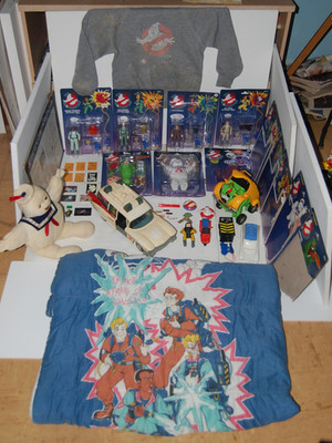 Real Ghostbusters Kenner Walmart Figure and Parts Lot w Sleeping Bag