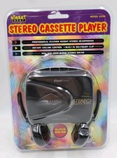1997 Street Beat 820M Black Stereo Cassette Player with Headphones NEW Read