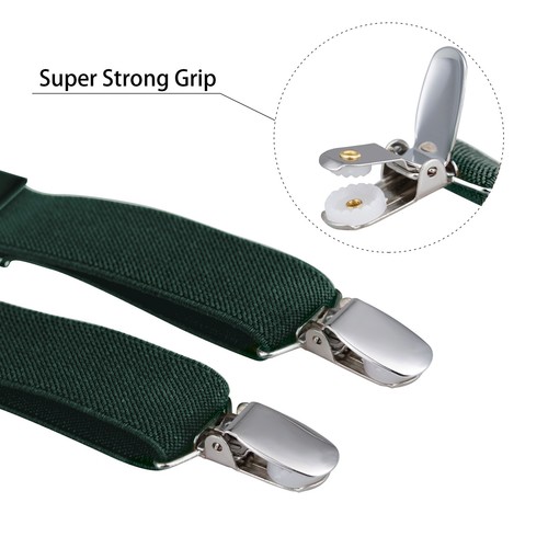 Buyless Fashion 2 Pack Suspenders Men - 48" Elastic Adjustable Straps 1 1/4" - X - Picture 30 of 119