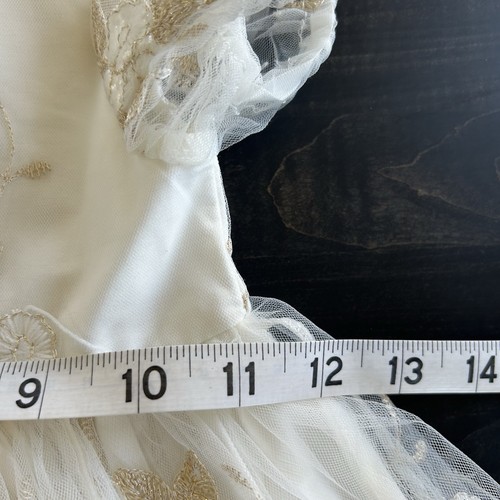 Just Couture Girls Sz 5 Dress Formal Gown Floral Embroidery Lined Button Close - Picture 12 of 15