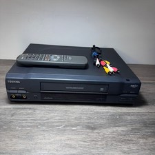 Toshiba VHS VCR Plus Cassette Player  Recorder Tested/Working Case Damage Read