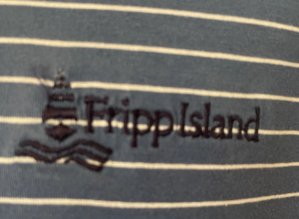 BEN HOGAN Blue&White Stripes Golf Shirt Size M~ Fripp Island Golf & Beach Resort - Image 2 of 4