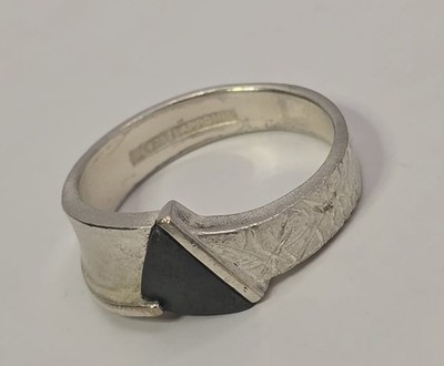 Designer Ebenholz Lapponia Ring 925 Silber Größe 61 (19,4 mm Ø) 5,7 Gramm