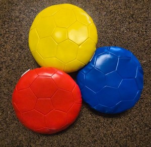 (SET OF 3) Lakeshore Learning Vinyl Soft Seats Red, Yellow, Blue, Wipe Clean EUC