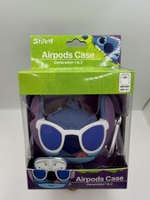 Funda Airpods de Silicona Disney Stitch con Gancho para Gen 1 y 2 Geniales Gafas de Sol