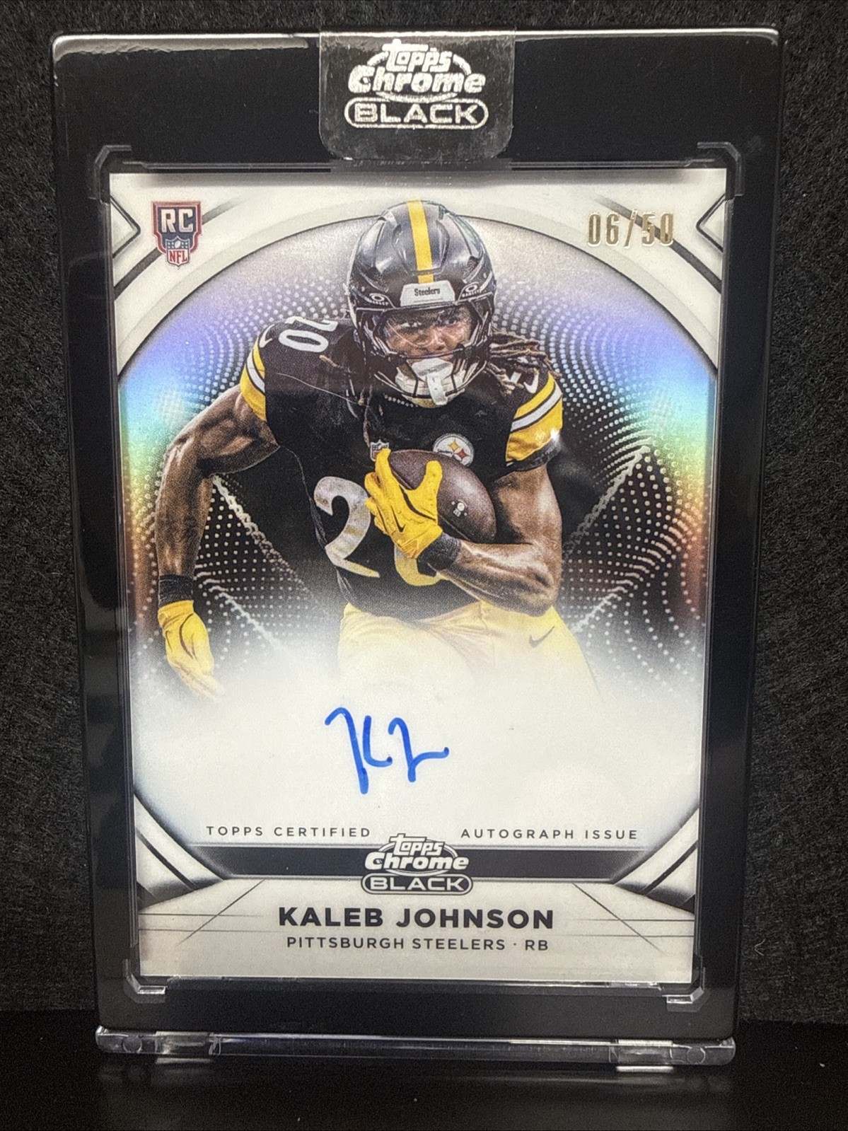 Kaleb Johnson Topps Chrome Black Ivory Autographs #KJ Base