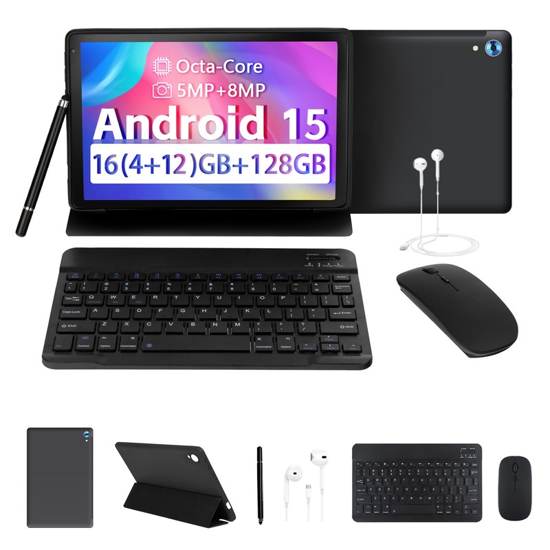 Octa-Core 2.0GHz Tablet 128GB ROM Android 15 Wifi 6 (2.4G/5G) Bluetooth5.4 Googl