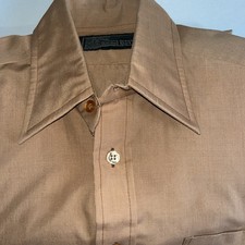 Vintage Sears Men Shirt Perma Prest L/S 16-33 Brownish Orangish   