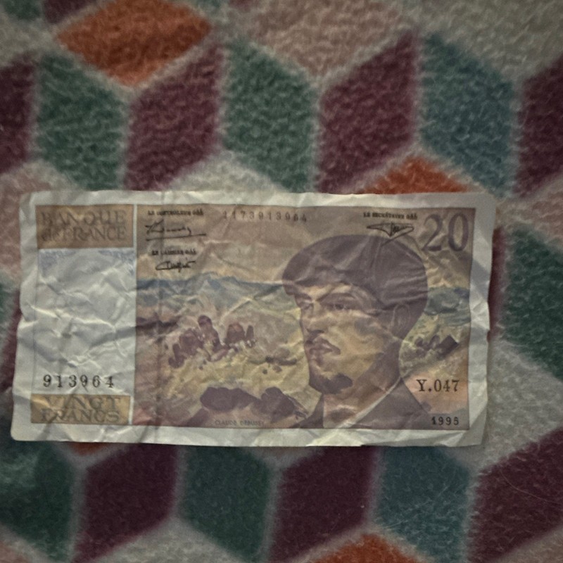 France Banque de France 20 Francs Banknote 1995 Circulated Uncertified Ungraded