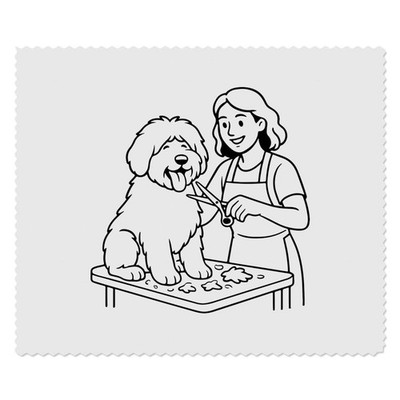 2 Mikrofaser-Gläser-/Brillenputztücher ''Dog Groomer'' (LC00035447)