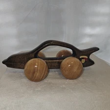 Vintage Porsche 911 Turbo Wood Toy Car/Massager/ Office Shop Decor. 10x4.5x3.75"