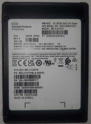 Samsung PM1653 15.36TB SAS 24G SSD MZ-ILG15T0 HPE P42575-005 UNLOCKED NEW OB
