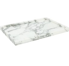 Natural Marble Tray Vanity Gray White 12 X 8  Rimmed
