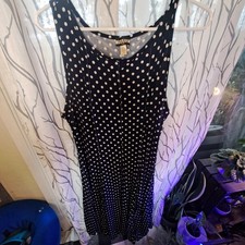 Haani Blue White Polka Dot Swing Fit & Flare Dress size 2X