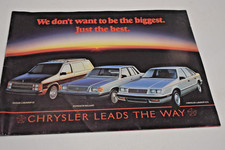 1985 Chrysler Plymouth Auto Dealer Sales Brochure - Canada Version
