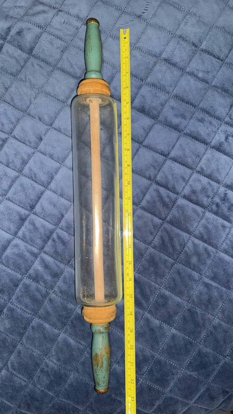 Imperial Mfg 1921 Vintage Glass Rolling Pin Blue Wooden Handles 22” Collectible
Opens in a new windo
