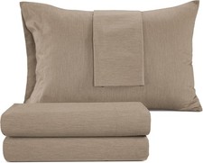 Melange Cotton Blend 4Pc Queen Size Bed Sheet Set, Deep Pockets fits Upto 17"...