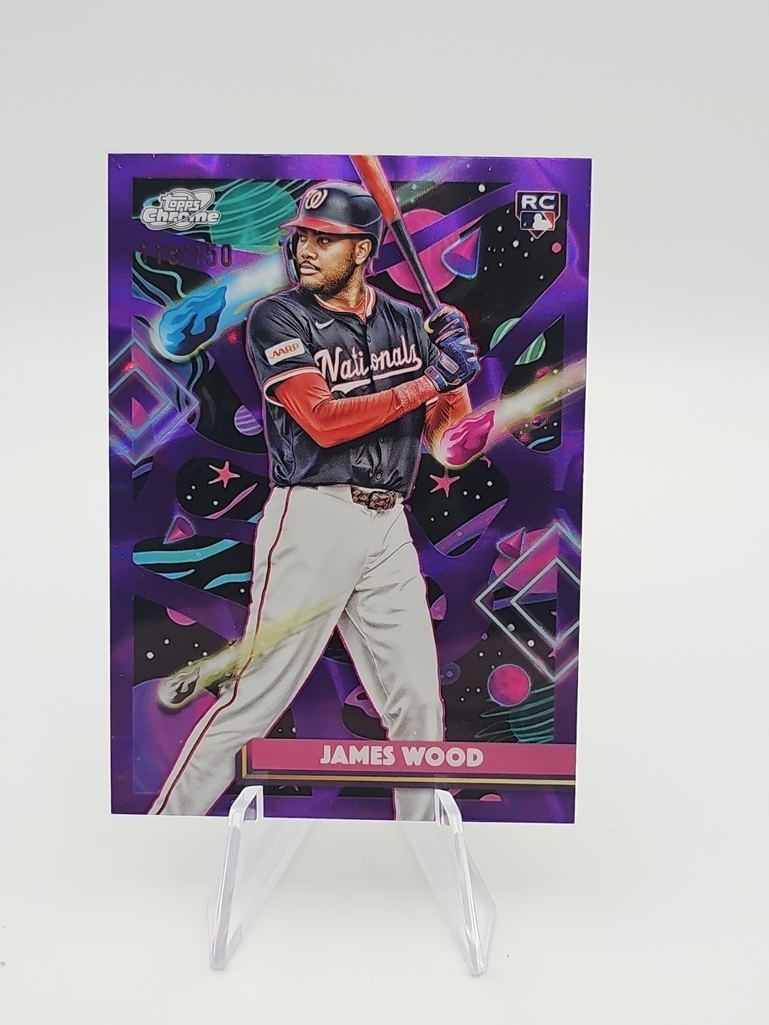 2025 Topps Chrome Cosmic Purple Nebula /150 James Wood #1 RC
