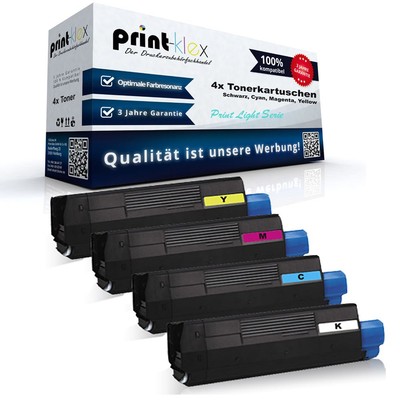 4x Jumbo XXL Tonerkartuschen für OKI C-5250 Toner Unit Print Light
