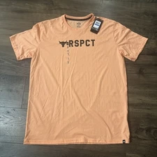 Under Armour Project Rock RSPCT Shirt Mens XL Loose Coral Orange Brahma Bull