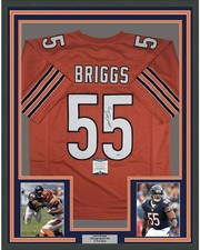 FRAMED Autographed/Signed LANCE BRIGGS 33x42 Chicago Orange Jersey Beckett COA