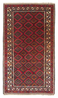 Vintage Geometric Area Rug 3'2'' x 5'9'' Traditional Hand-Knotted Wool Carpet