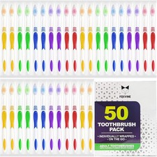 Bulk Toothbrushes  Indivily Wrapped Travel Toothbrush Set for Adults
