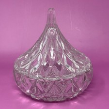 Vintage Cut Glass Candy Dish with Lid Diamond...