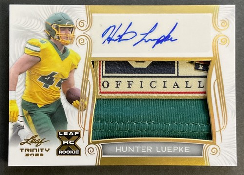 2023 Leaf Trinity Hunter Luepke #PA-HL1 RC Patch Autograph 2/7 Cowboys - Picture 1 of 10