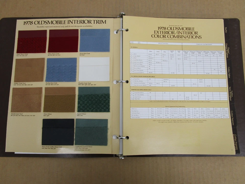 1978 Oldsmobile Dealer Album Advance Sales Handbook Cutlass Toronado 98 data Foto 4 de 4