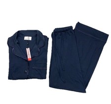 Cosabella Amore Pajamas Set Womens Small Petite Long Sleeve Pants Navy Blue New